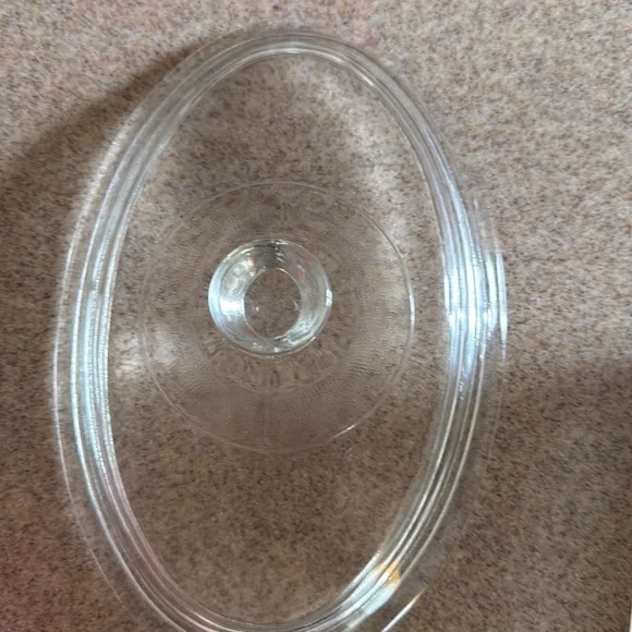 Vintage Glasbake 1 Qt. Oval Covered Casserole/Vegetable Dish w/Green Daisies Lid - Picture 9 of 10
